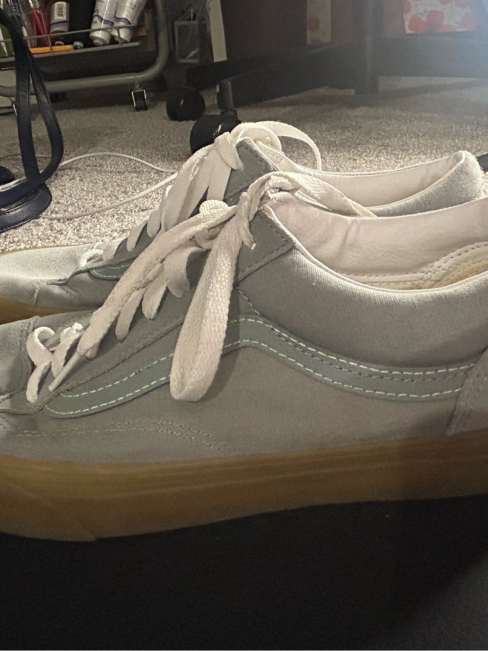 Light green Vans Low-Top Sneakers with Gum Sole - Picture 2 of 3